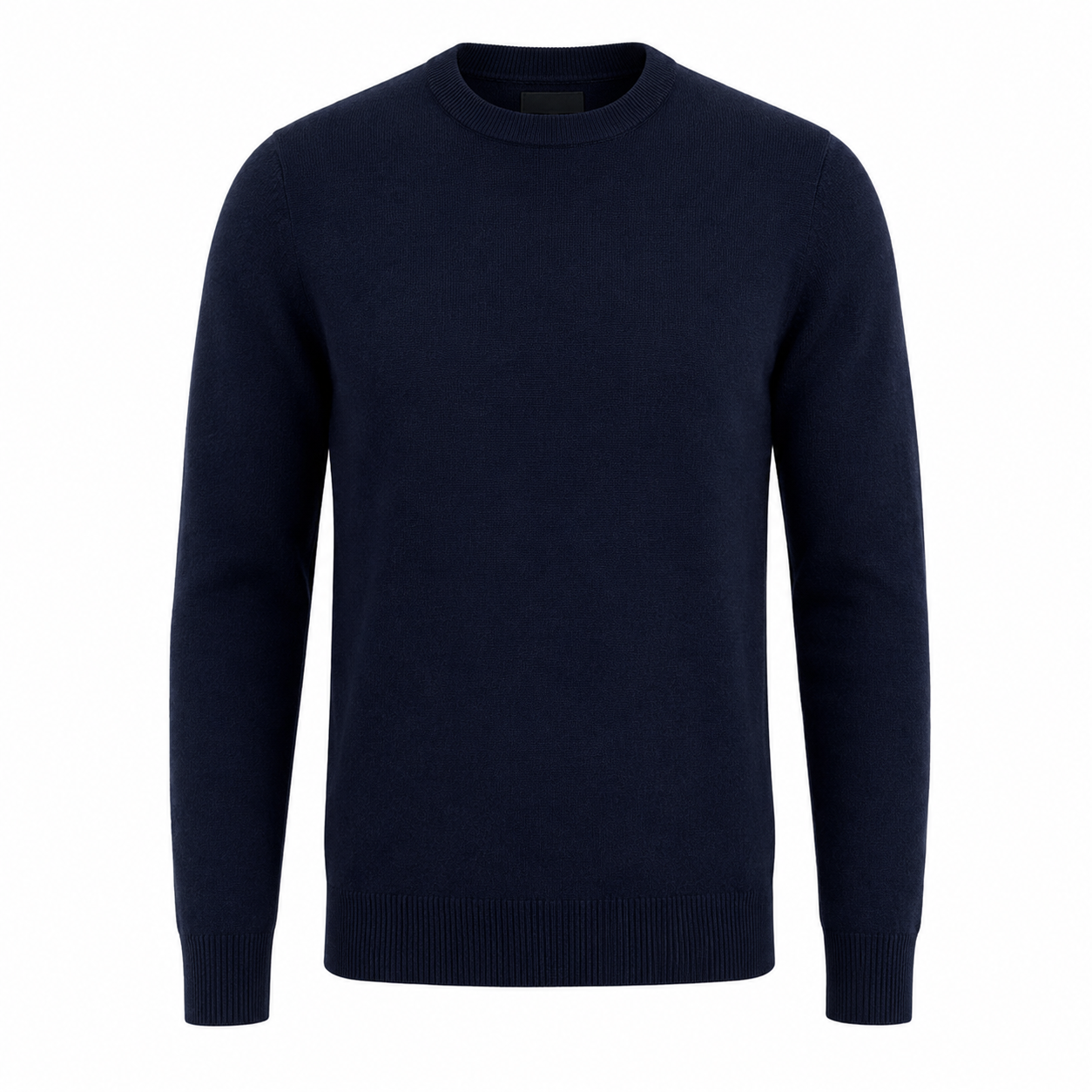 Merino Wool Crew Neck Sweater – Navy | Genspitch