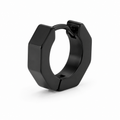 Hexagonal Stainless Steel Hoop Earring – Black | Genspitch