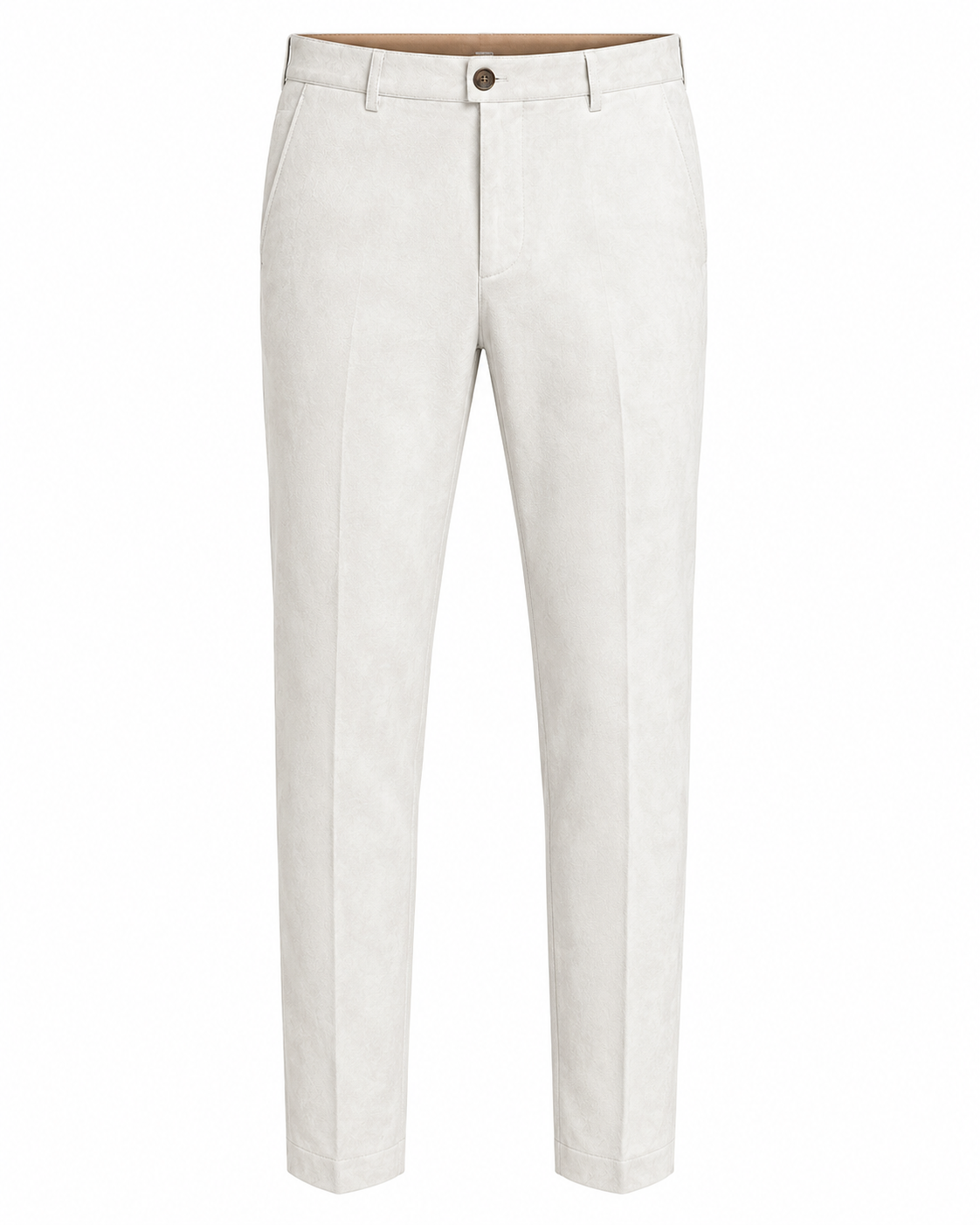 Premium Suede Tailored Trousers – Ivory White | Genspitch