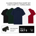 CLASSIC PIQUÉ POLO SHIRT SET [ BUY 2 GET 5 ] + SUNGLASSES