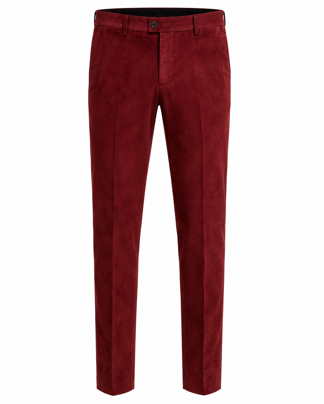 Premium Suede Tailored Trousers – Burgundy | Genspitch